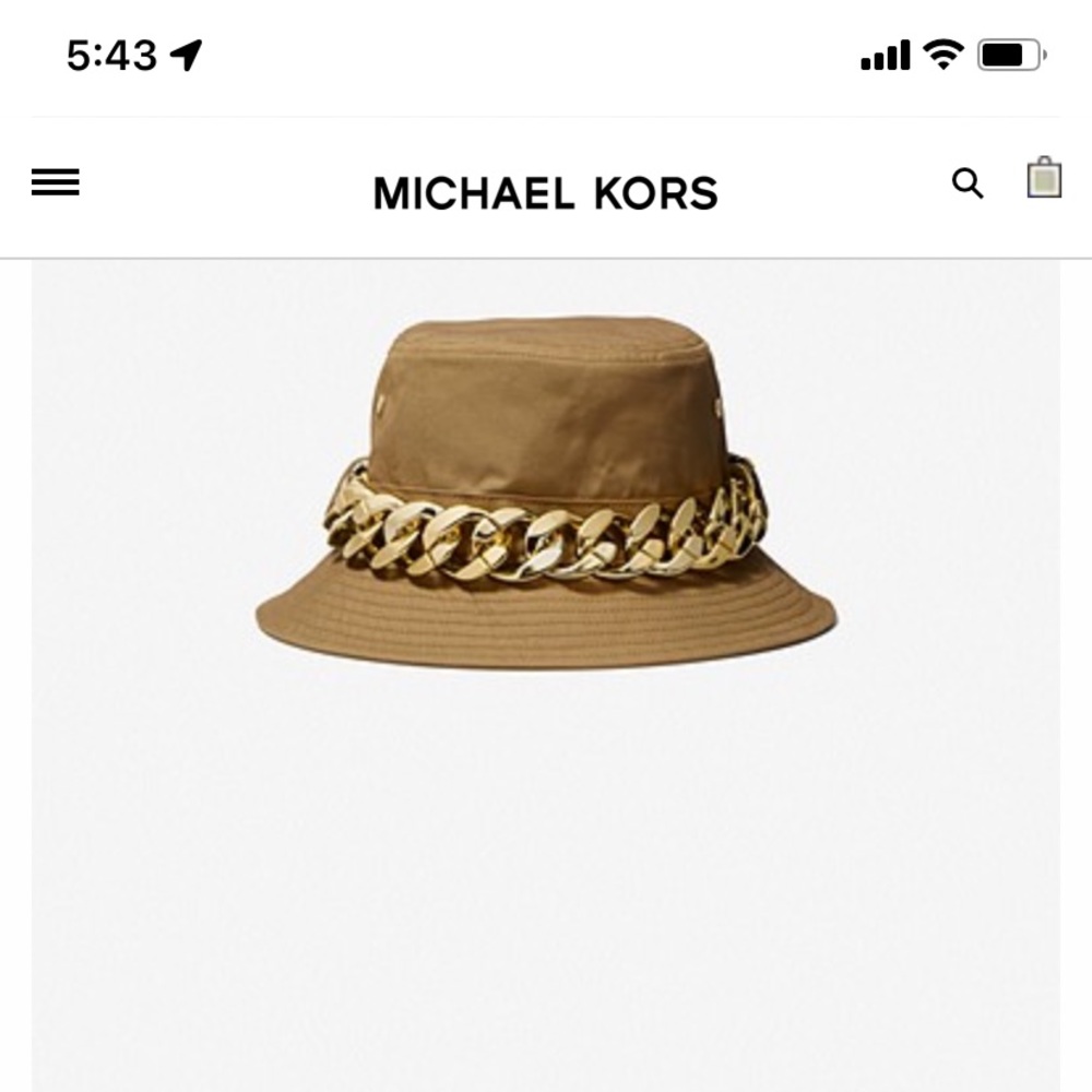 Michael Kors chain link cotton bucket hat in khaki